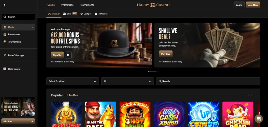 harry casino zonder cruks screenshot